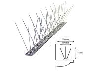 Triple pincho 10cm base inox - Protección antipalomas 15cm