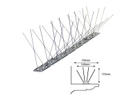 Cuadruple pincho 14cm base inox - Protección antipalomas 19cm