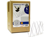 Pack de 5 metros de púas antipalomas. Con triple fila de pinchos.