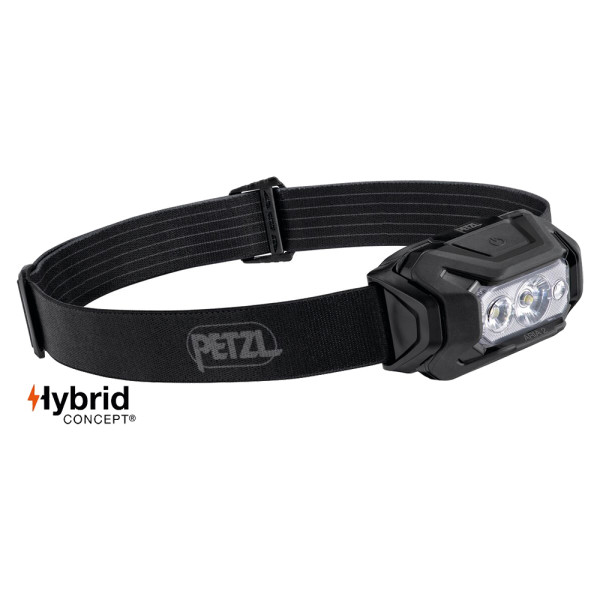 Linterna frontal ARIA 2 negra RGB estanca 450 lúmenes con pilas