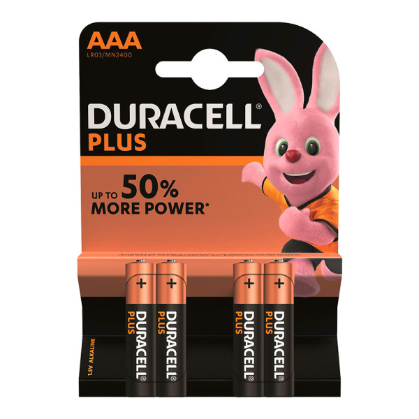 Pilas AAA Duracell Plus 1,5V LR03