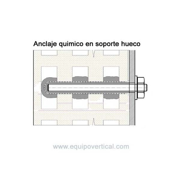 Tamiz Ø15x130mm de longitud para anclaje químico en soporte hueco