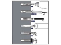 Kit con 3 cepillos de limpieza de taladros para anclajes químicos