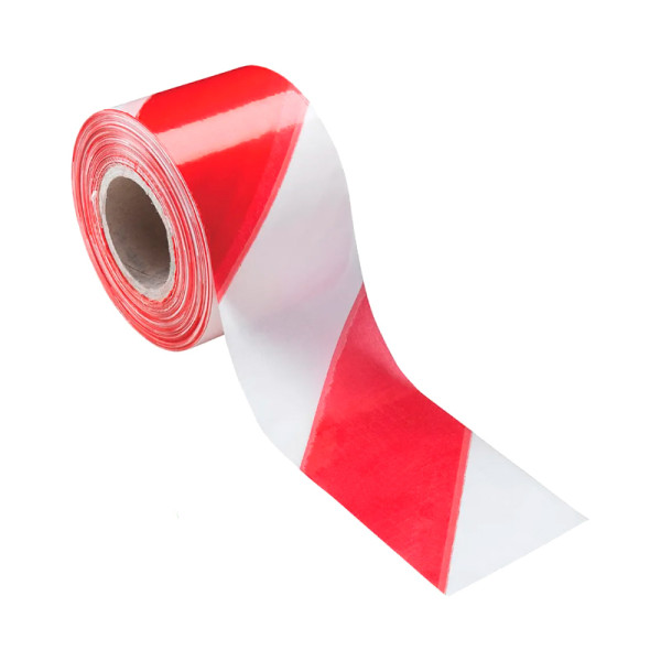 Cinta de balizamiento roja y blanca para señalizar peligro 2