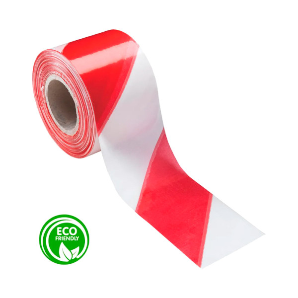 Cinta de balizamiento roja y blanca para señalizar peligro