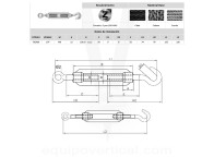 Tensor para cables M6 gancho y anilla material acero galvanizado
