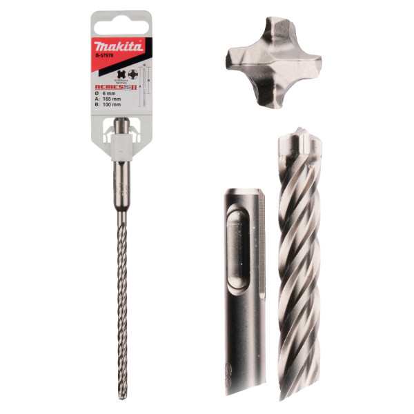 Broca 6mm Nemesis Makita para hormigón B-57978 Longitud 165