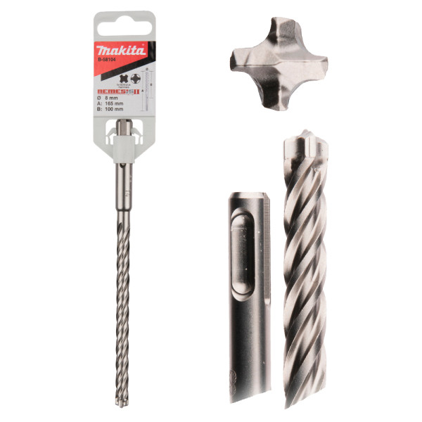 Broca Nemesis 8mm Makita para hormigón B-58104 Longitud 115mm