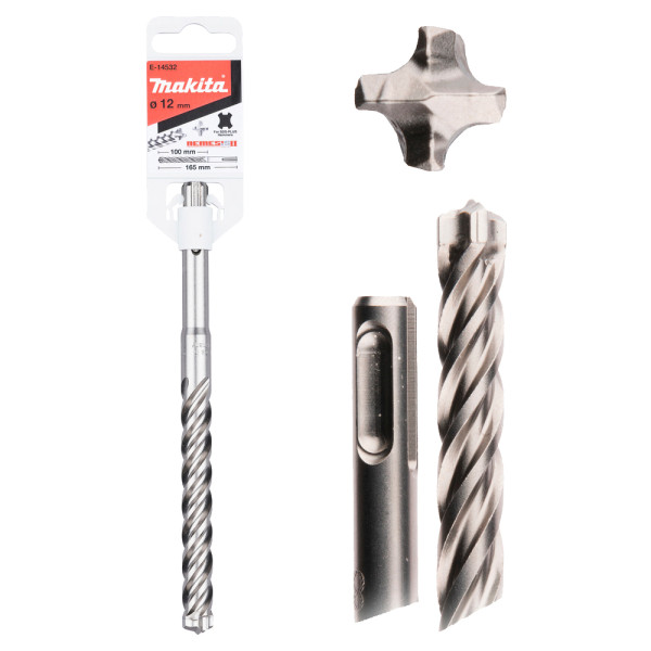 Broca Nemesis 12mm Makita para hormigón E-14532 Longitud 115mm