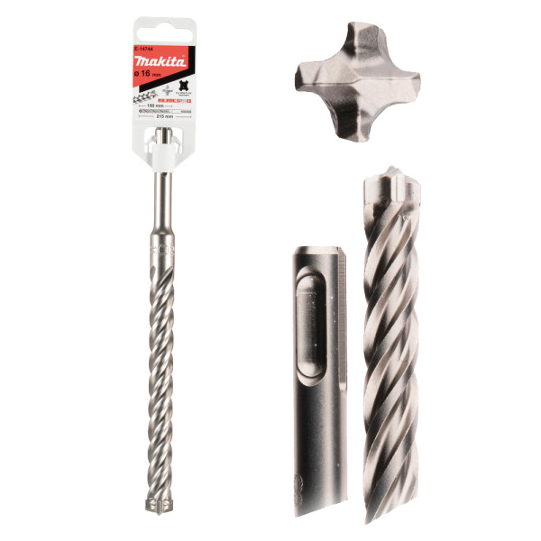 Broca 16mm E-14744 resistente con 4 puntas para hormigón armado