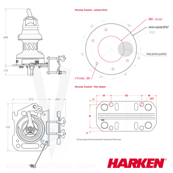KIT LOKHEAD winch para elevación y rescate de personas o cargas.
