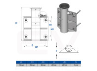 Pedestal de pared para pescantes Ikar. Acceso espacios confinados