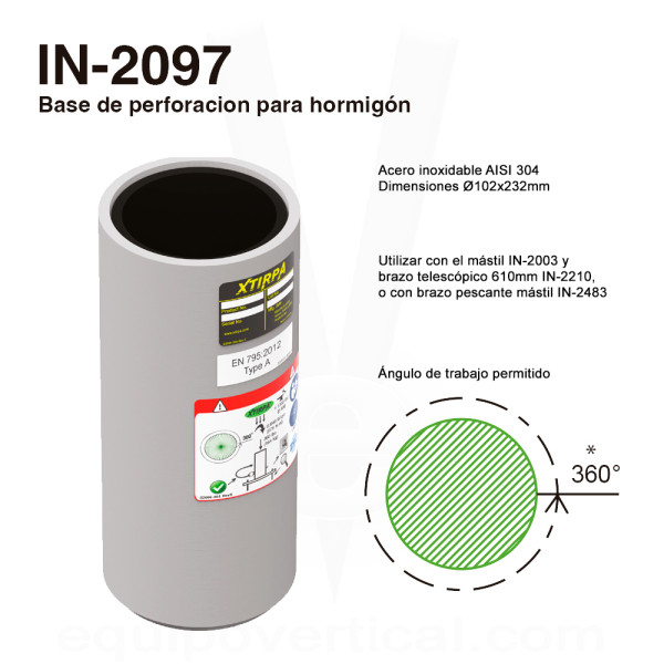 Pedestal embutido para postes y brazos pescantes Xtirpa 610 mm