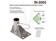 Pedestal descentrado para brazo 610 mm rescate espacio confinado