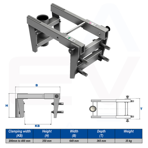 Pedestal tipo sargento para brazo davit pescante ASS-1 marca Ikar