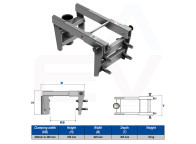 Pedestal tipo sargento para brazo davit pescante ASS-1 marca Ikar
