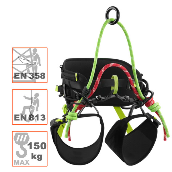 TREEREX Arnés profesional Edelrid para trepa y poda de árboles.