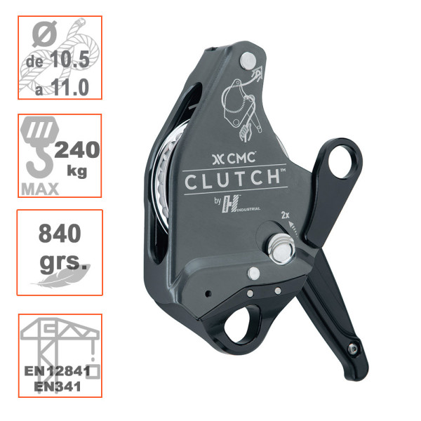 Descensor CLUTCH de CMC Harken con polea bloqueadora para cuerdas