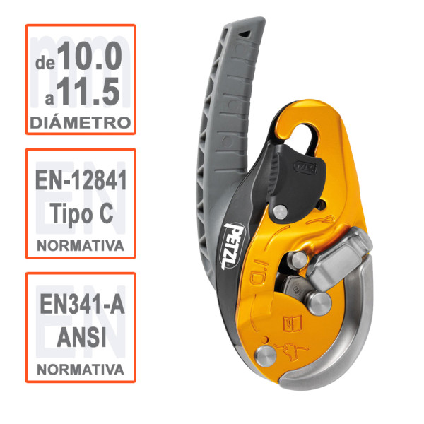 ID EVAC Descensor autofrenante Petzl para rescate sobre cuerdas