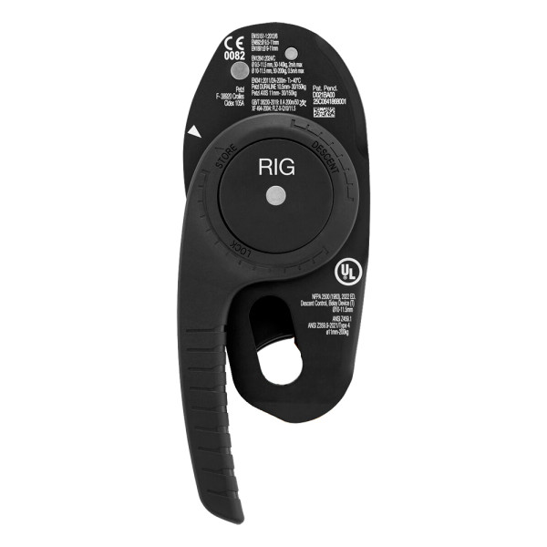 Descensor autofrenante RIG negro reparable Petzl para verticales 2