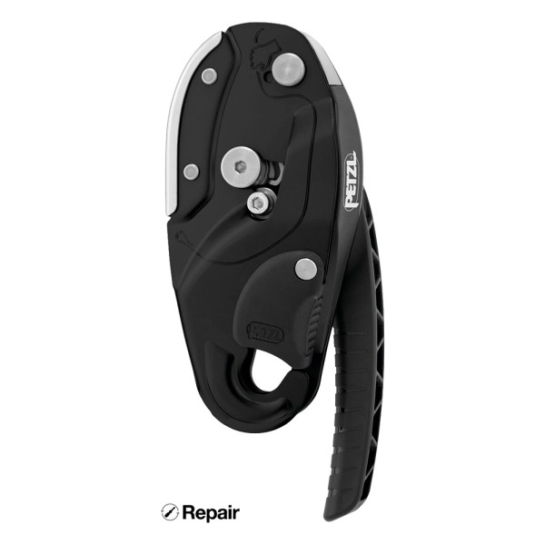 Descensor autofrenante RIG negro reparable Petzl para verticales