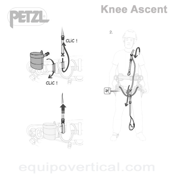 Estribo con bloqueador KNEE ASCENT para trepa cuerda simple SRT