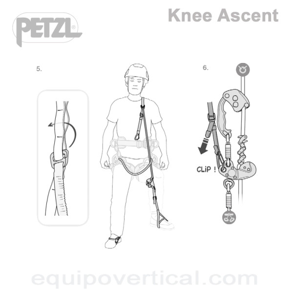 Estribo con bloqueador KNEE ASCENT para trepa cuerda simple SRT