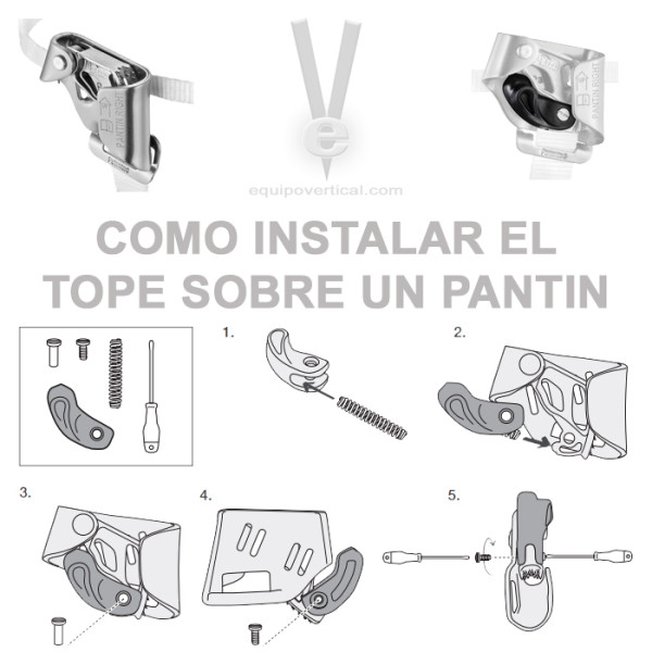 TOPE para bloqueador de pie Pantin. Usado en ascenso por cuerda