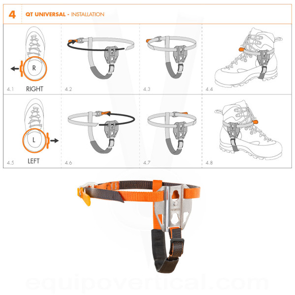 QT UNIVERSAL para montar ascendedor de pie QUICK TREE sobre bota