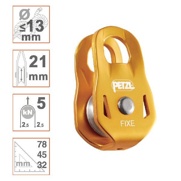 FIXE Polea de placas fijas Petzl para polipastos de cuerda