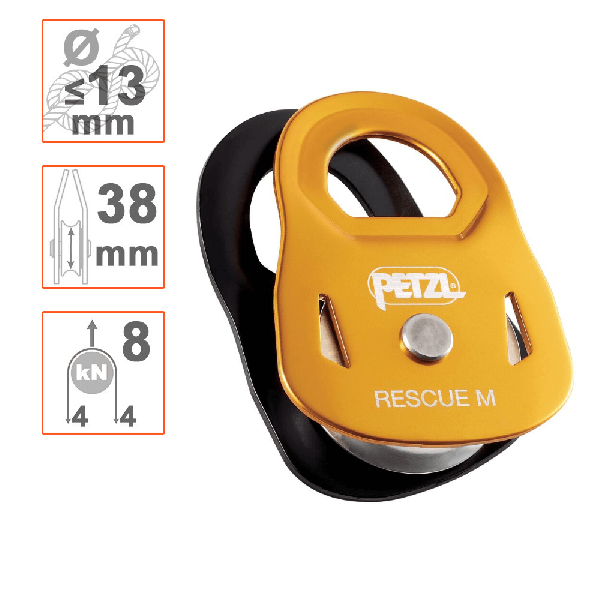 RESCUE Polea Petzl de alta resistencia y rendimiento para rescate