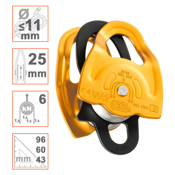 Polea prusik doble GEMINI de Petzl. Ligera y de alto rendimiento.