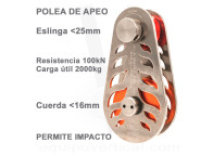 Polea de apeo inoxidable para poda y tala de árboles. CMU 2000kg.