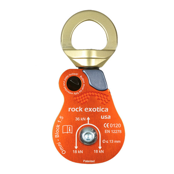 Polea con eslabón giratorio Omni 1.5 Rock Exotica. Roldana 38mm 2