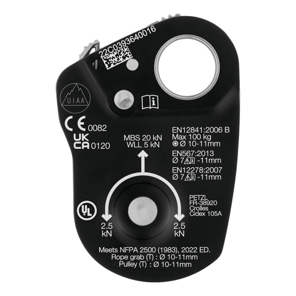 Polea MINI TRAXION de Petzl con bloqueador y rodamiento de bolas