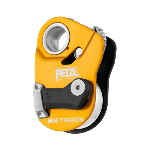 Polea MINI TRAXION de Petzl con bloqueador y rodamiento de bolas