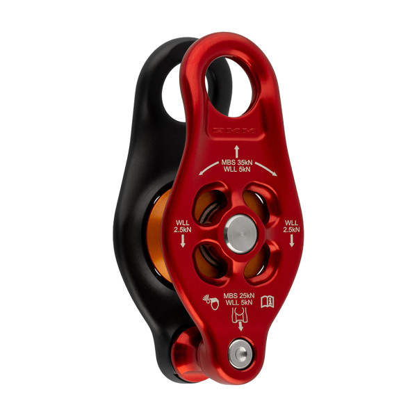 Polea PINTO 2 de DMM para cuerda o cinta hasta 14mm. Resiste 35kN