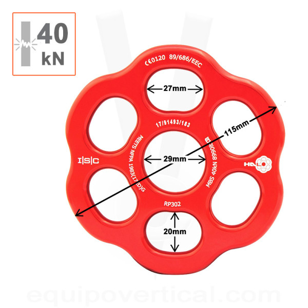 Placa multi-anclaje Halo Small. Eslabón múltiple. Resiste 4000kg. 2