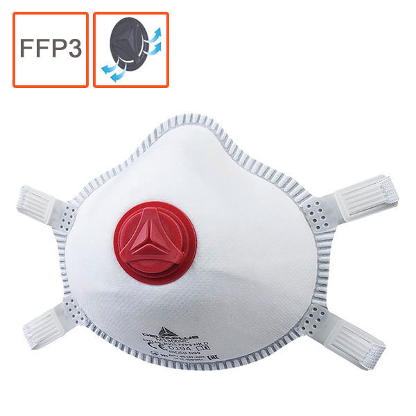 Mascarilla sin pliegue FFP3 con válvula y junta facial muy suave.