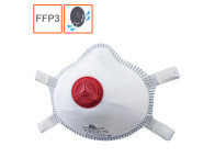 Mascarilla sin pliegue FFP3 con válvula y junta facial muy suave.