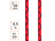 Cuerda dinámica Ø10mm DYNAFLEX roja ideal para cowtail Irata