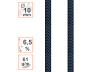 Cuerda dinámica Ø10mm DYNAFLEX negra ideal para artistas