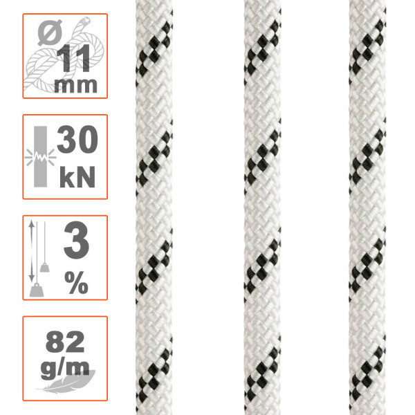 100m Cuerda semiestática Ø11mm AXIS Petzl. Flexible y resistente.