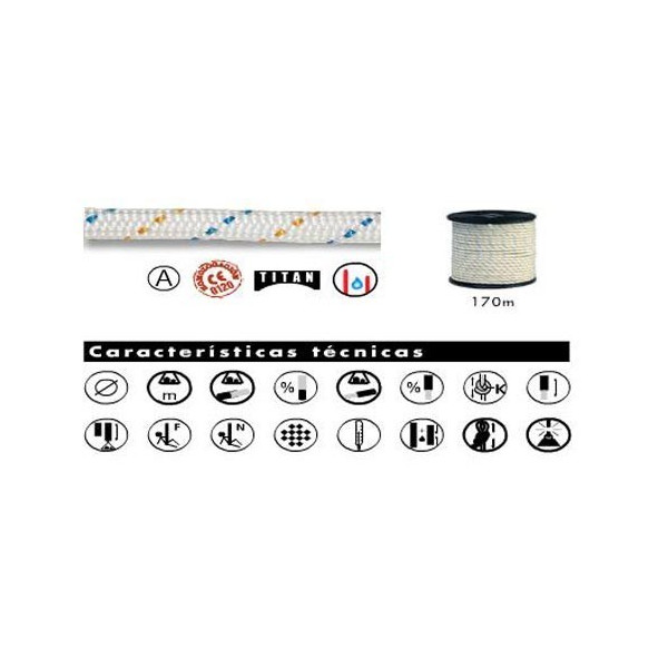 Cuerda de Ø11mm TITANIA muy resistente y ligera. Funda reforzada.