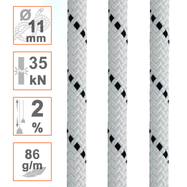Cuerda Ø11mm KM PRO de Teufelberger con muy poca elasticidad 2