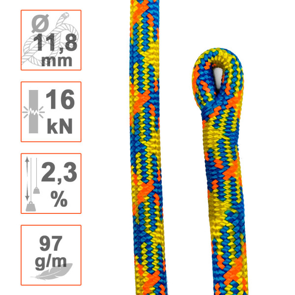 Cuerda Ø11.8mm DRENALINE para poda en altura con técnica de trepa