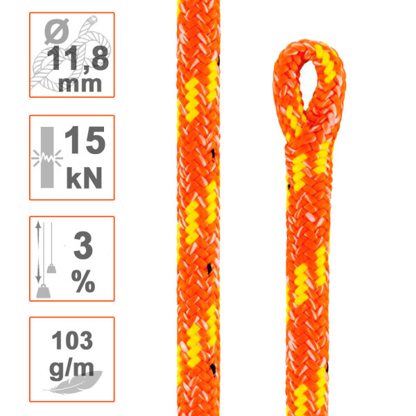 Cuerda Ø11.8mm FLOW para poda de árboles con técnica de trepa