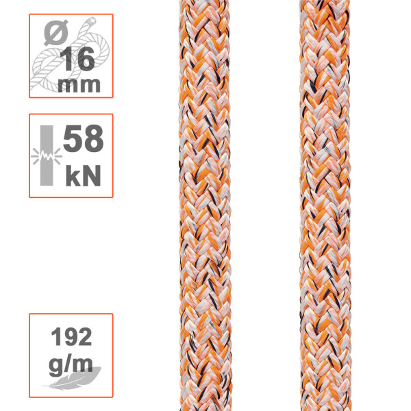 AKA cuerda apeo Ø16mm para bajar trozas en poda y tala de árboles