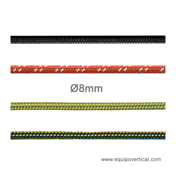 Cordino auxiliar de Ø8mm estático con normativa EN564 multiuso