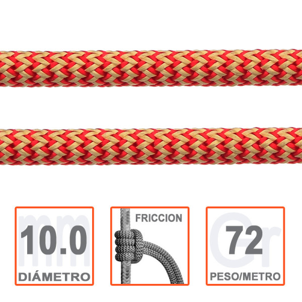Cordino Ø10mm OCEAN POLYESTER para nudos de fricción. Para trepa 2